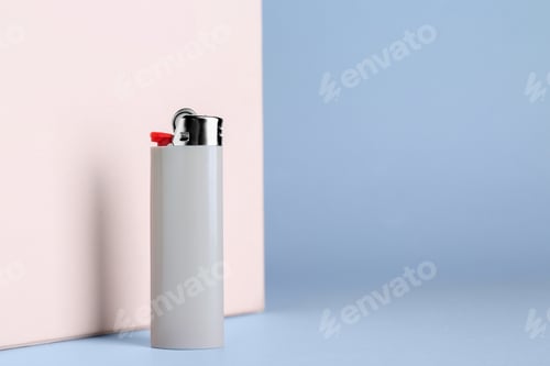 Preview: Stylish small pocket lighter on color background, space for text