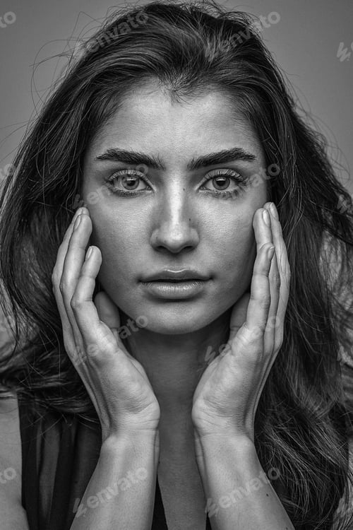 Preview: Portrait of young hot woman posing in studio