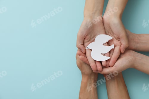 Preview: International day of peace or world peace day, symbol of peace - pigeon