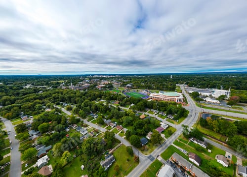 Preview: Aerial view of the High Point University campus in North Carolina