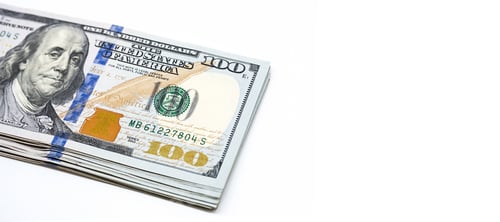 Preview: Stack of One Hundred Dollar Bills on White