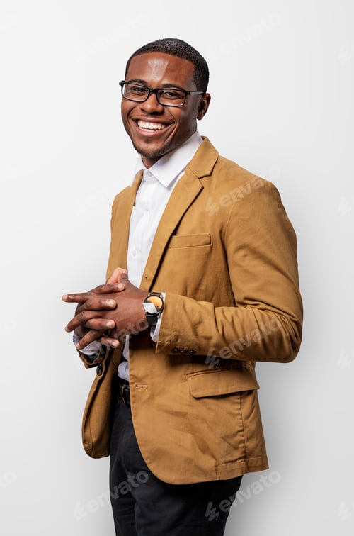 Confident businessman in a studio