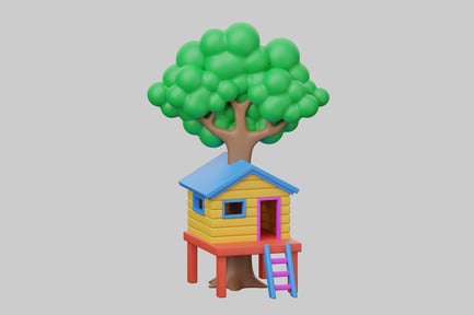 Preview: Colorful cartoon tree house structure