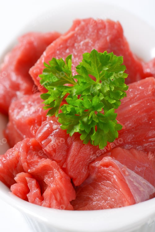 Preview: diced raw beef