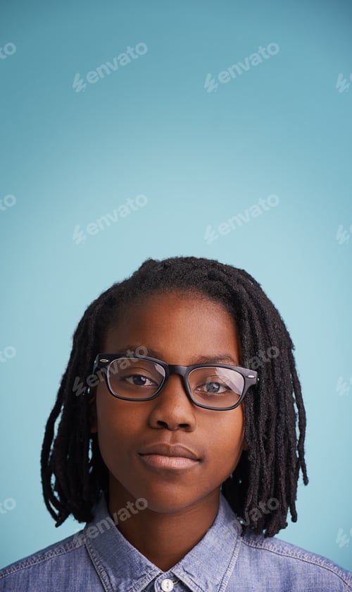 Preview: Little genius. Cropped portrait of a confident young boy wearing glasses.