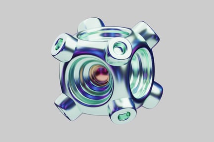 Preview: Abstract iridescent cube ornament