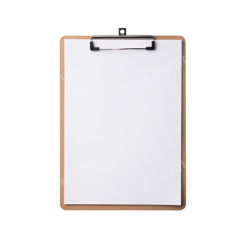 Preview: Brown clipboard with clip at the top for papers. Single clipboard, writing board with papers
