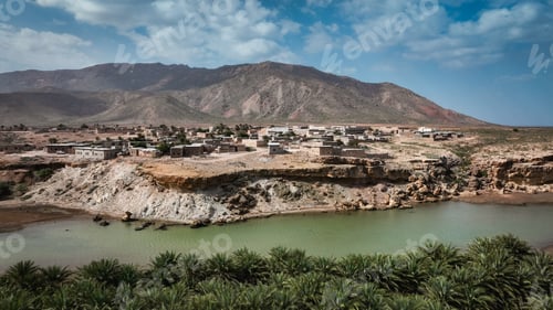 Preview: Vibrant landscape of Socotra Island showcasing its unique terrain and traditional village life