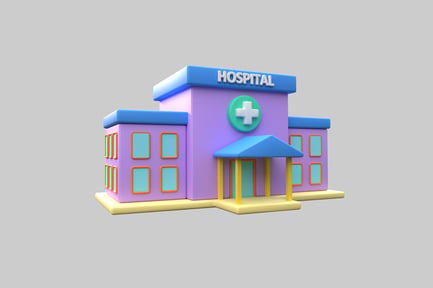 Preview: Cartoon hospital building facade