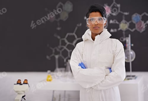 Preview: A portrait of a beautiful young scientist standing proudly in her laboratory