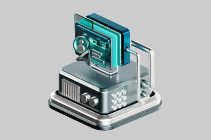 Preview: Machine with layered turquoise screens