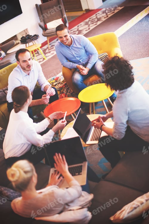 Preview: Startup Business Team At A Meeting at modern office building