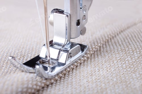 Preview: Modern Sewing Machine Presser Foot With Item Of Clothing