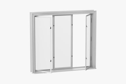 Preview: Half-Open Classic Victorian Sash Window with Detailed Frame