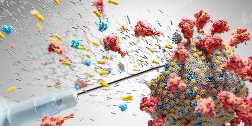 Preview: Injection into Microscopic Virus with Blue and Yellow