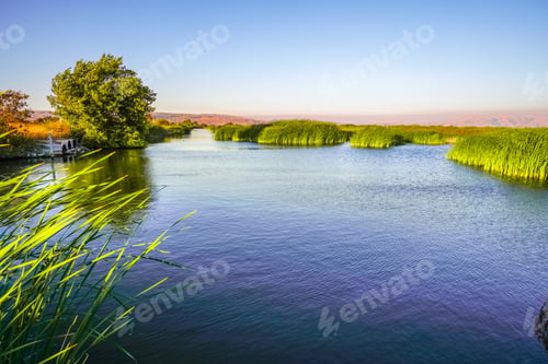 Preview: Ponds at sunset in Coyote Hills Regional Park, San Francisco Bay Area, Fremont, California