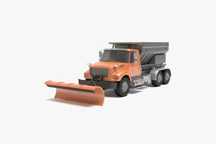 Preview: Orange Heavy-Duty Snow Plow Truck