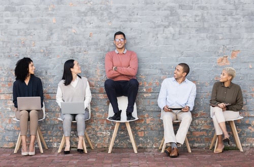Preview: Group of Young Adults Sitting in Waiting Room
