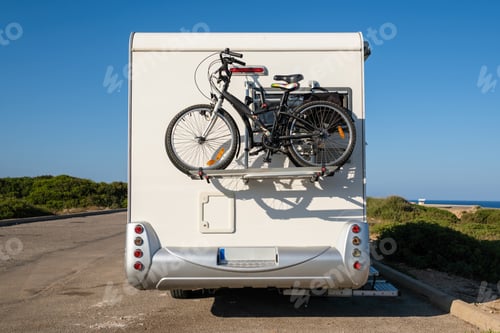 Preview: RV with bicycles on countryside road