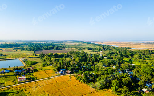 Preview: aerial view of rural agriculture farmland