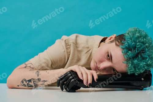 Preview: Pensive young girl with disability