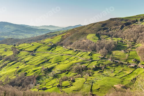 Preview: Beautiful view of Pasiegos valleys in the hinterland of Cantabria, Spain