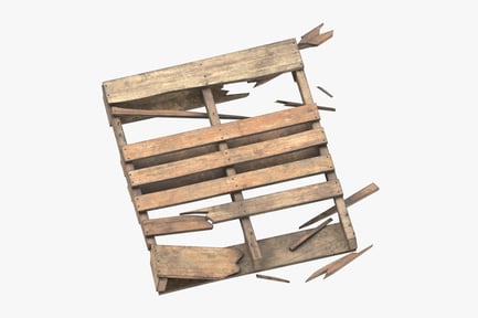 Preview: Distressed Wood Pallet with Broken Planks