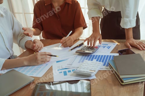 Preview: A group of professional businesswomen engaged a collaborative meeting in a modern office setting