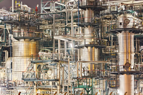 Preview: Chaotic Refinery Detail At Night