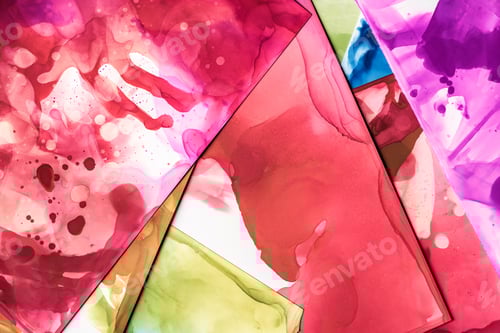 Preview: Abstract Ink Swirls of Red Pink and Purple