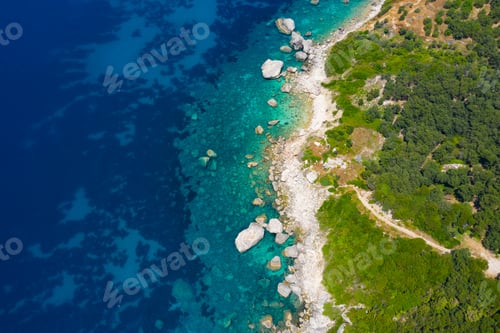 Preview: beautiful view of the beach and the sea. aerial photography
