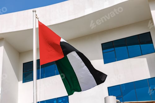 Preview: A United Arab Emirates flag flying in the wind