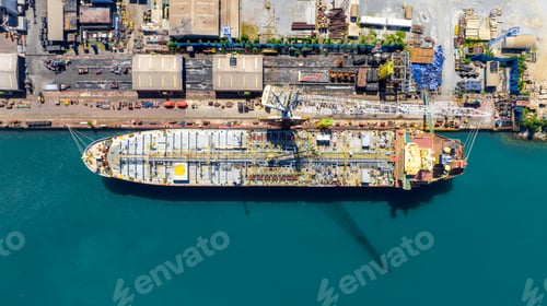 Preview: Oil tanker ship at dry dock concept maintenance service. working at dry dock. Insurance