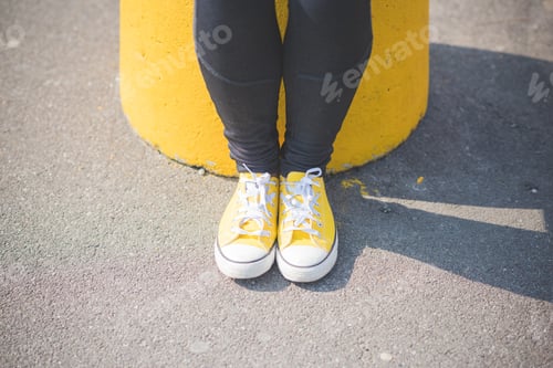 Preview: young beautiful blonde hipster woman