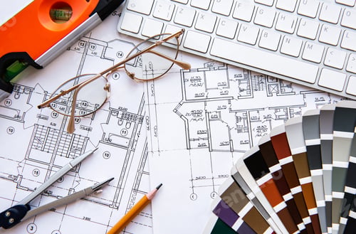 Preview: Architect workplace top view