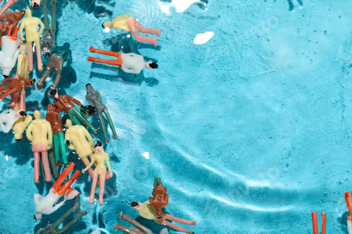 Preview: Concept of summer, toy people in water