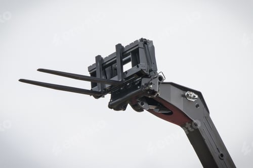 Preview: Forklift loader or stacker. Part of hydraulic and pneumatic mechanism in machine