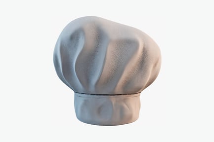 Preview: Chef's hat with pointed crown and side perforations