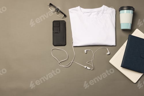 Preview: Simple Still Life of Tech and a White T-Shirt