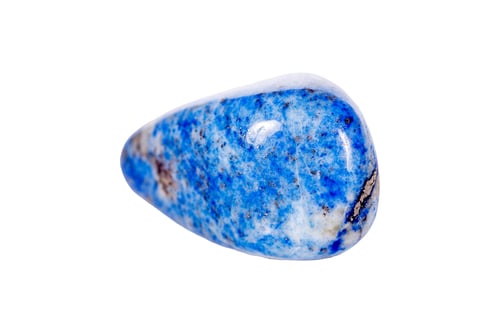 Preview: Macro mineral stone blue lapis lazuli (afghanistan) on white background
