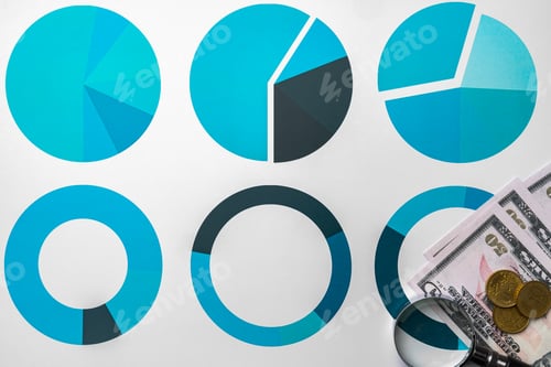 Preview: Financial Charts with Money, Investment and Budget Concept