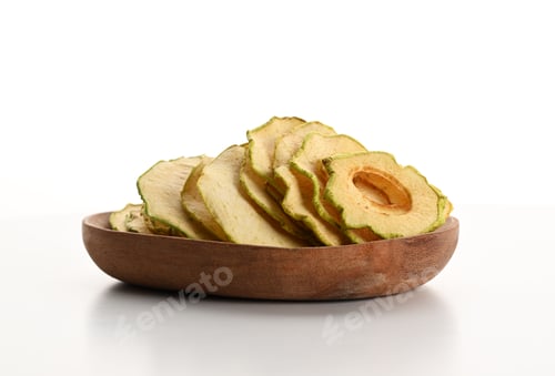 Preview: Plate with apple chips close up