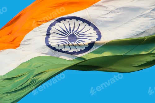 Preview: Close-up shot of wavy Indian flag