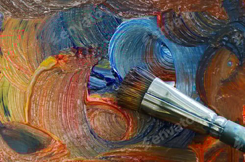 Preview: Painting in oil colours - brush and colors