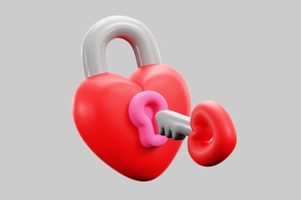 Preview: Heart lock with key valentine