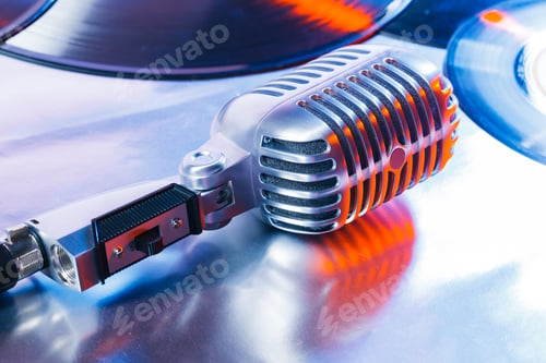 Preview: microphone and segment of vinyl record