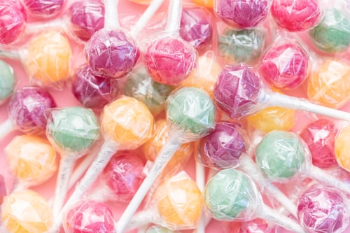 Preview: Sweet lollipops on pink background