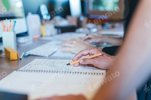 Preview: Papers and notes on busy desktop