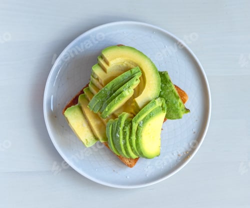 Preview: Avocado Toast on a White Plate