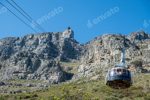 Preview: Cape town, South Africa. Cable car going up to Table mountain cableway station